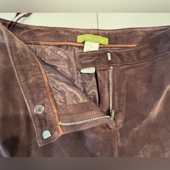 Sigrid Olsen | women’s Innovator chocolate brown suede pants. Size: 8 - Picture 16 of 16
